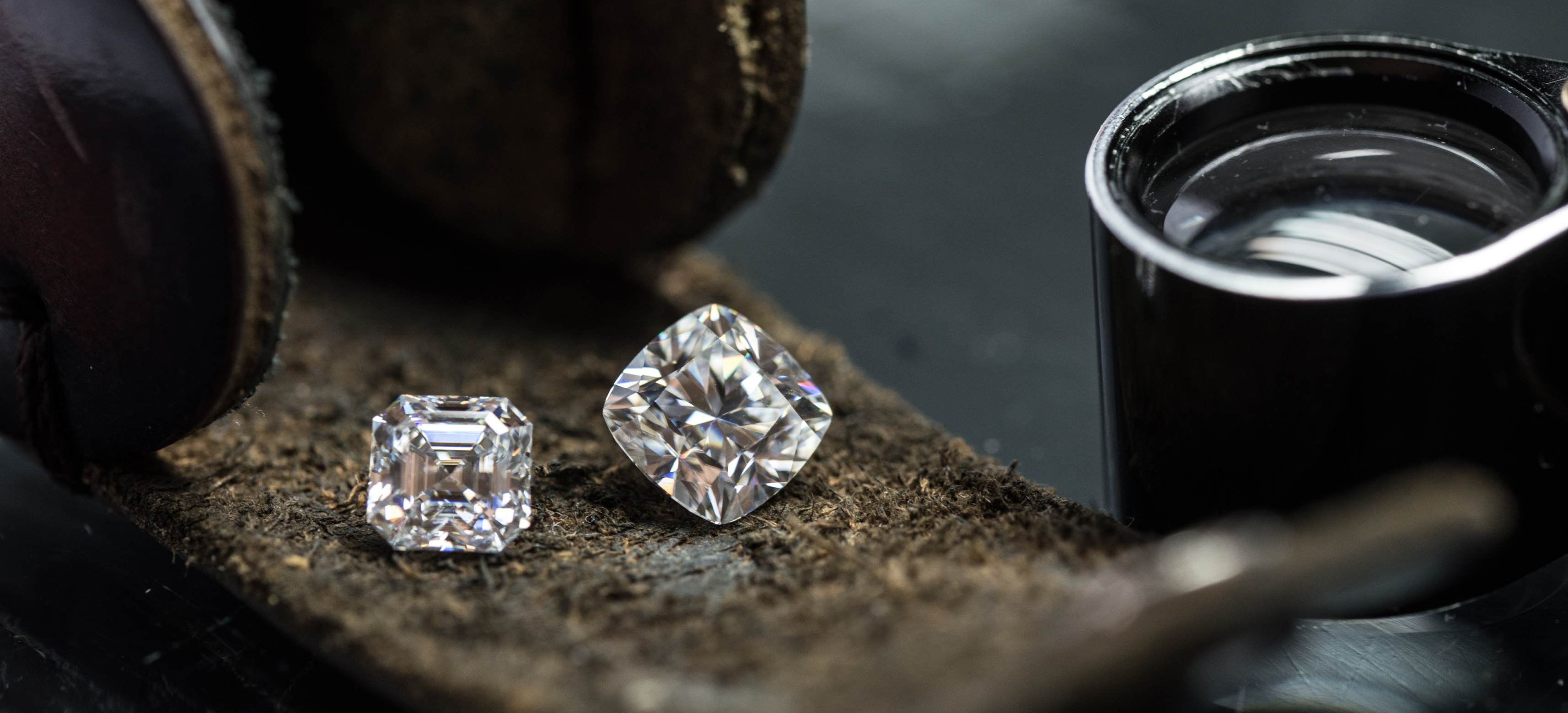 Luxury diamonds on the leather