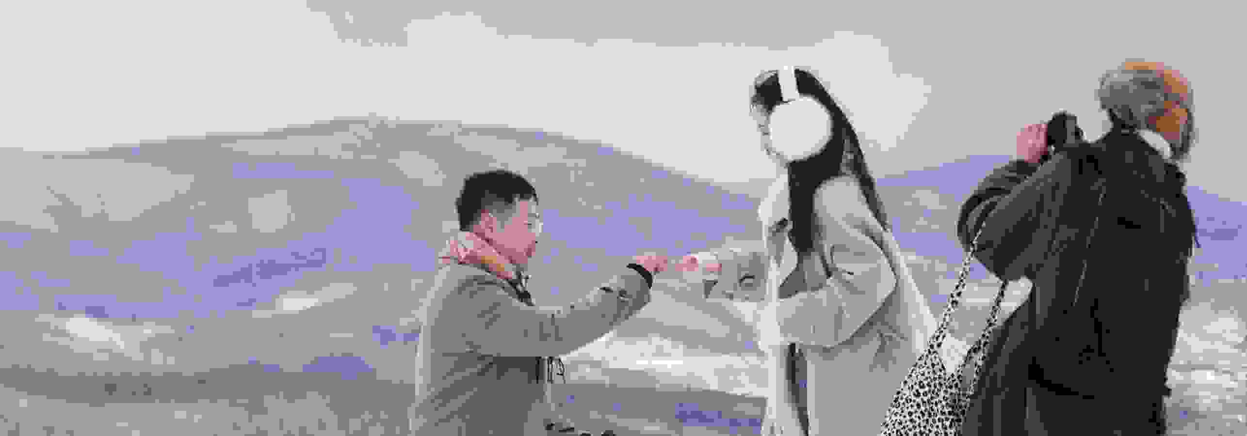 Proposal on a snowy mountain