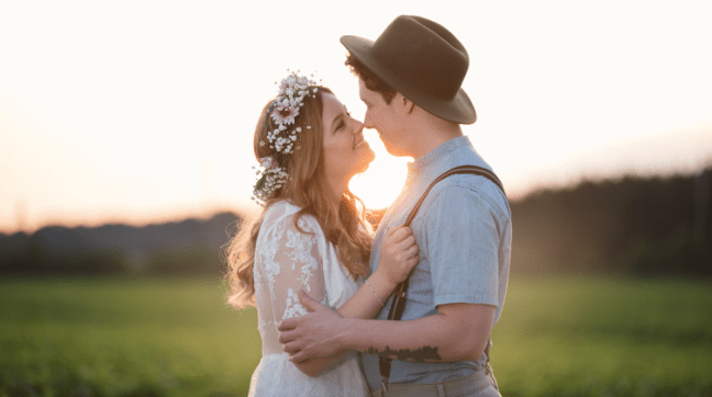 Paar bei der Hochzeit