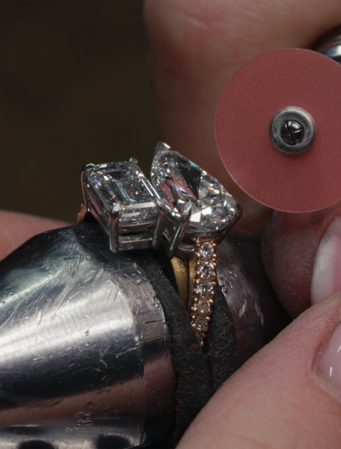 a wooden table topped with different types of rocks