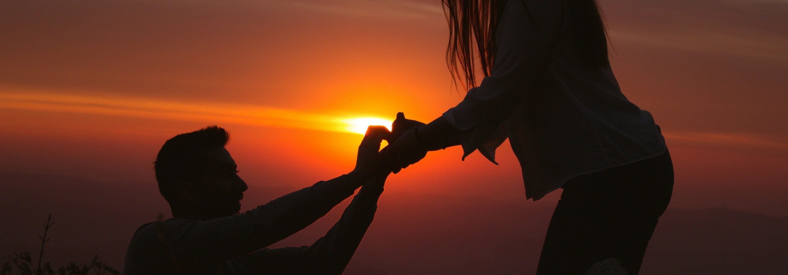 Sunset proposal silhouette