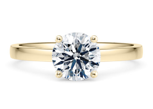 1477 Classic in Žluté zlato set with a Kulaté cut diamant.