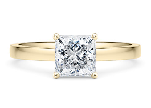 1477 Classic in Yellow Gold set with a Princess cut diamond.