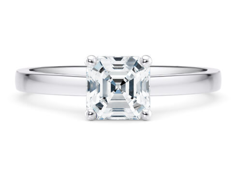 1477 Classic in Platinum set with a Asscher cut diamond.
