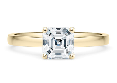 1477 Classic in Yellow Gold set with a Asscher cut diamond.