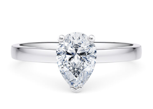 1477 Classic in Hvidguld (9k) set with a Pære cut diamant.