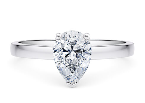 1477 Classic in Platinum set with a Pear cut diamond.