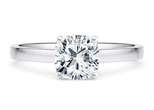 1477 Classic in White Gold set with a Cushion cut diamond.
