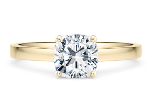 1477 Classic in Geelgoud set with a Cushion cut diamant.