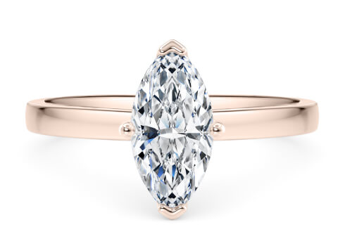 1477 Classic in Rose Gold set with a Marquise cut diamond.