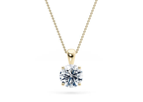 Lumina in Yellow Gold set with a Round cut diamond.
