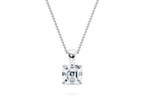 Lumina in Ouro branco set with a Asscher cut diamante.