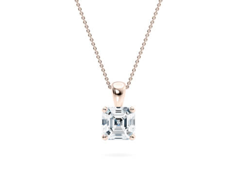 Lumina in Różowe złoto set with a Asscher cut diament.
