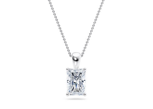Lumina in Vitguld (9k) set with a Radiant cut diamant.