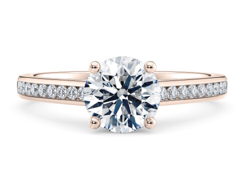 Tsarina in Rose Gold set with a Round cut diamond.