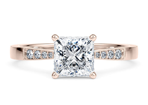 Delicacy Vintage in Rose Gold set with a Princess cut diamond.