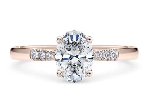 Thea in Rose Gold set with a Oval cut diamond.