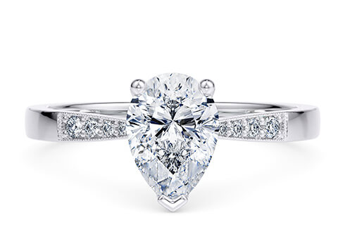 Delicacy Vintage in Weißgold (9k) set with a Tropfen cut diamant.