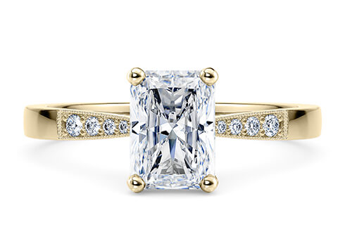 Delicacy Vintage in Or jaune set with a Radiant cut diamant.