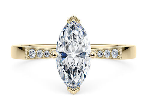 Delicacy Vintage in Yellow Gold set with a Marquise cut diamond.