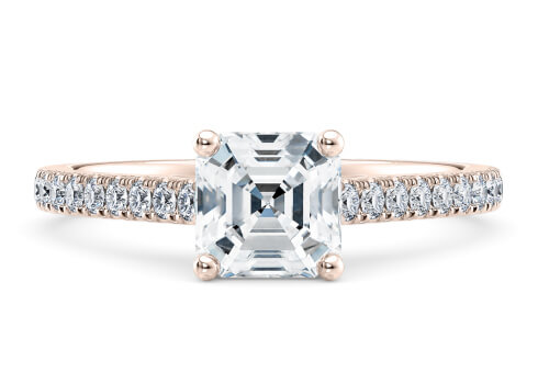 1477 Vintage in Rose Gold set with a Asscher cut diamond.
