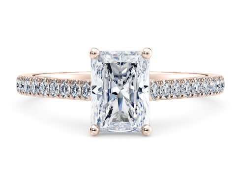 1477 Vintage in Rose Gold set with a Radiant cut diamond.