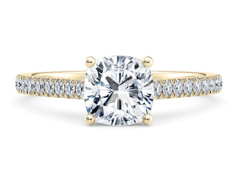 1477 Vintage in Yellow Gold set with a Cushion cut diamond.