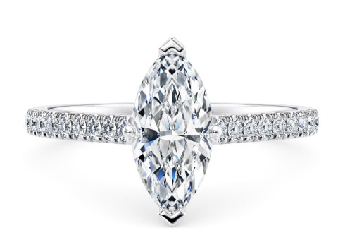 1477 Vintage in White Gold set with a Marquise cut diamond.