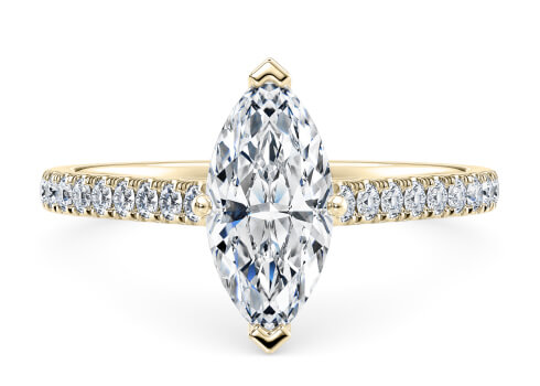 1477 Vintage in Oro Giallo set with a Marquise cut diamante.