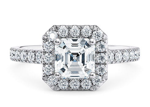 Medici in Or blanc set with a Asscher cut diamant.