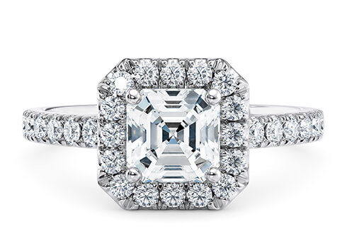 Medici in Platinum set with a Asscher cut diamond.