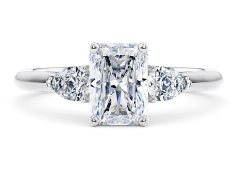Florence in Platinum set with a Radiant cut diamond.
