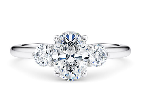 Valencia in Platinum set with a Oval cut diamond.