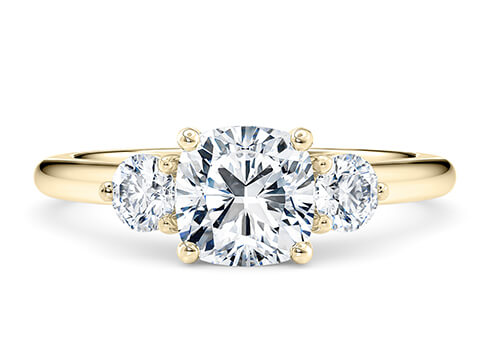 Valencia in Sárga arany (9k) set with a Párna cut gyémánt.