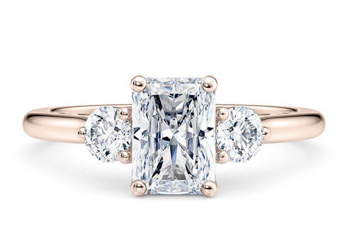 Valencia in Rose Gold set with a Radiant cut diamond.