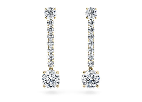 Mayfair Drops Lab Grown in Yellow Gold set with a Round cut diamond.
