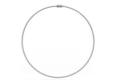 Mayfair Tennis Necklace in Or blanc.
