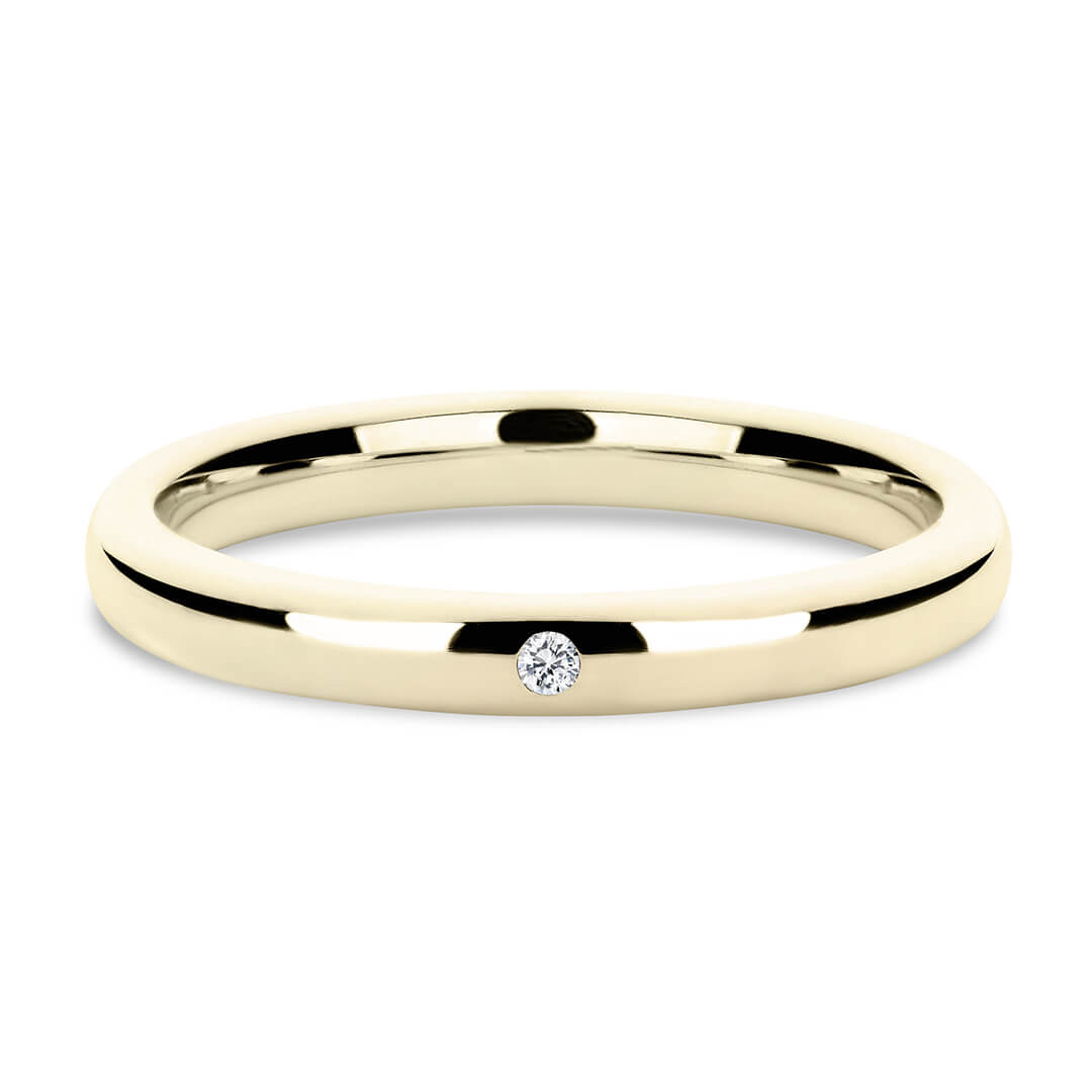 Wedding Ring in Yellow Gold (18k) with a Medium profile and 2mm width