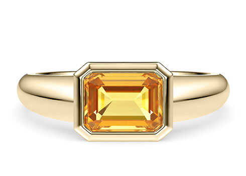 Prisma Octagon Ring in Gult gull (9k)