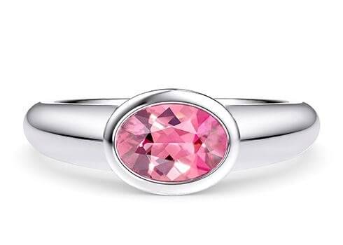 Prisma Oval Ring in Valkoinen kulta (9k)