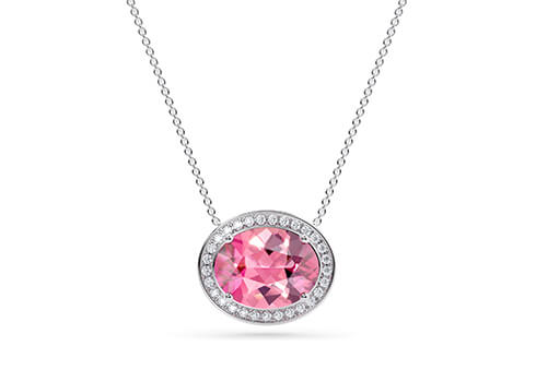 Kaleida Oval Necklace in 白金.