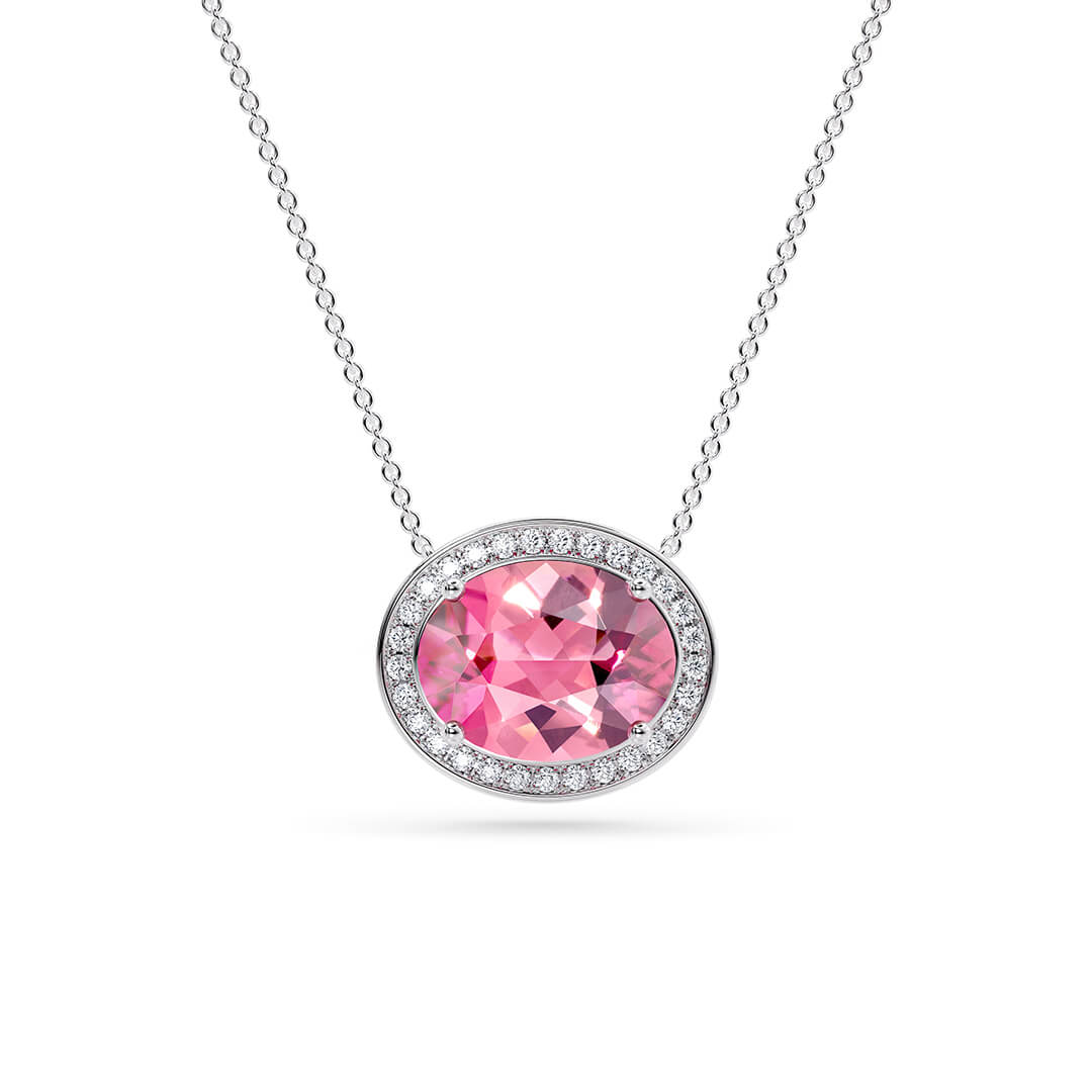 Kaleida Oval Necklace in White Gold (18k)