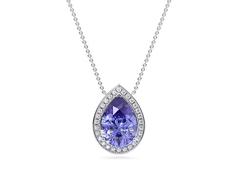 Kaleida Pear Necklace in 白金.