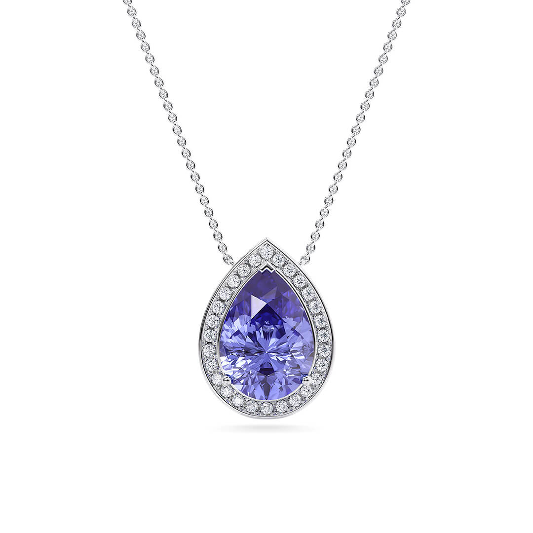 Kaleida Pear Necklace in White Gold (18k)