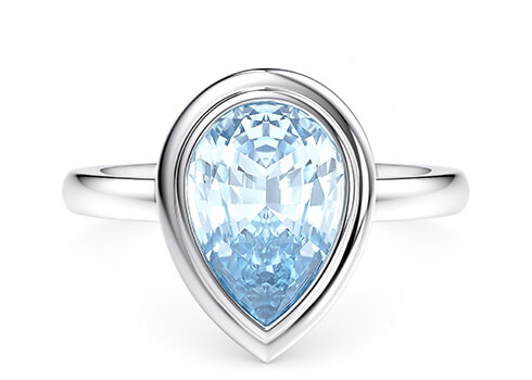 Cala Pear Ring in Valkoinen kulta (9k)