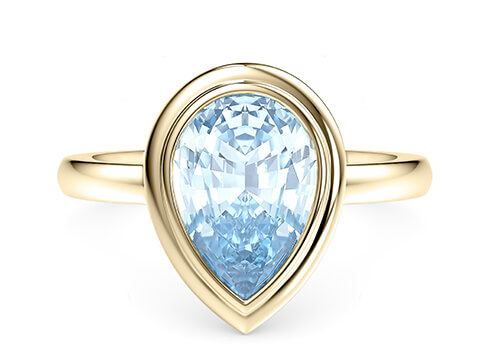 Cala Pear Ring in Gult gull (9k)