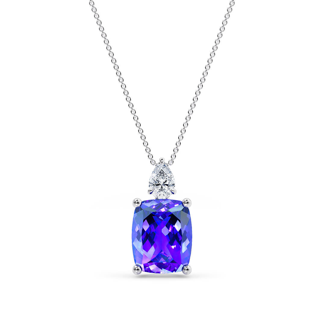 Prisma Cushion Pendant in White Gold (18k)