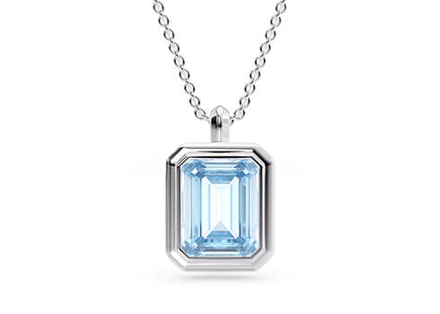 Cala Octagon Pendant in Aur alb (9k)
