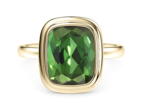 Cala Cushion Ring in Gult gull (9k)