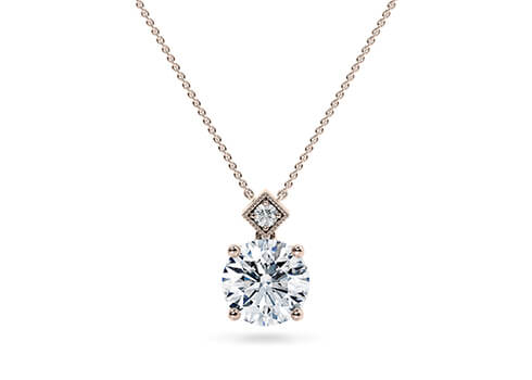 Clara in Růžové zlato set with a Kulaté cut diamant.